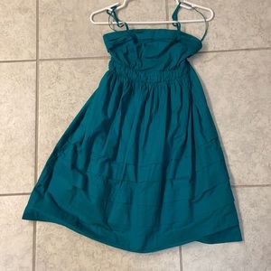 Teal Summer Dress Strapless Convertible